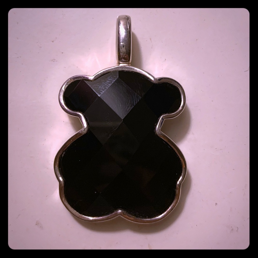 Authentic Tous Ónix and silver pendant